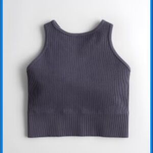 Gilly Hicks Ribbed Seamless Longline High-Neck Bra Top